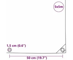Tentinis audinys 650g / m² Alyvuogių žalia 5 x 5 m