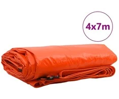 Tentinis audinys 650g / m² Oranžinė 4 x 7 m Drobė su PVC danga