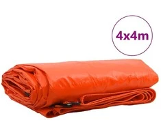 Tentinis audinys 650g / m² Oranžinė 4 x 4 m Drobė su PVC danga