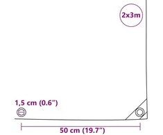 Tentinis audinys 650g / m² Ruda 2 x 3 m Drobė su PVC danga