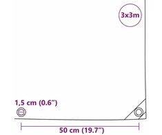 Tentinis audinys 650g / m² Ruda 3 x 3 m Drobė su PVC danga