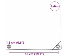 Tentinis audinys 650g / m² Ruda 4 x 6 m Drobė su PVC danga