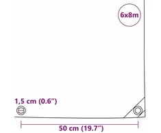Tentinis audinys 650g / m² Ruda 6 x 8 m Drobė su PVC danga
