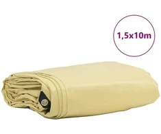Tentinis audinys 650g / m² Smėlio 1,5 x 10 m Drobė su PVC danga