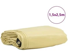 Tentinis audinys 650g / m² Smėlio 1,5 x 2,5 m Drobė su PVC danga