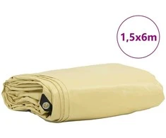 Tentinis audinys 650g / m² Smėlio 1,5 x 6 m Drobė su PVC danga