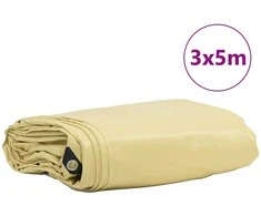 Tentinis audinys 650g / m² Smėlio 3 x 5 m Drobė su PVC danga