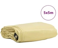 Tentinis audinys 650g / m² Smėlio 5 x 5 m Drobė su PVC danga