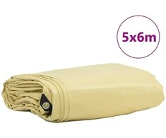 Tentinis audinys 650g / m² Smėlio 5 x 6 m Drobė su PVC danga