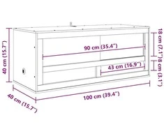Terariumas Ruda 100 x 40 x 40 cm OSB