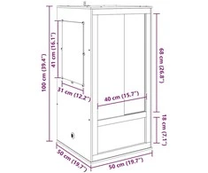 Terariumas Ruda 50 x 50 x 100 cm OSB