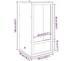 Terariumas Ruda 50 x 50 x 100 cm OSB