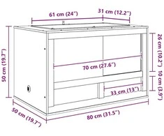 Terariumas Ruda 80 x 50 x 50 cm OSB