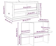 Terariumas Ruda 80 x 40 x 90 cm OSB