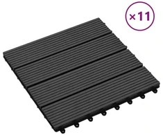 Terasinė Plytelė 11 pcs Juoda 30 x 30 cm MPK