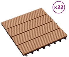 Terasinė Plytelė 22 pcs Tikmedis 30 x 30 cm MPK