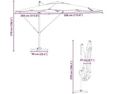 Roma Parasol Mėlyna 286 x 284 x 265 cm Aliuminis ir poliesteris