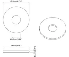 Plovimo įrankiai 12 vnt. Sidabro 18 x 18 x 1,2 mm Geležis