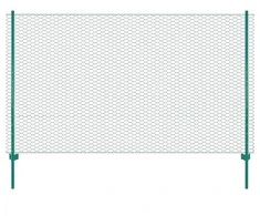 Tinklinė tvora iš vielos su stulpais, žalios sp., 25x1,5 m
