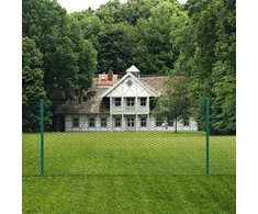 Tinklinė tvora iš vielos su stulpais, žalios sp., 25x0,75 m