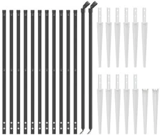 Tinklinė tvora su smaigais, antracito spalvos, 1,1x25m