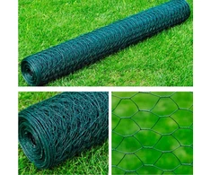 Tinklinė tvora, tamsiai žalia, 1x25m, plienas, šešiakampė