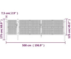 Tinkliniai sodo vartai, antracito spalvos, 500x175 cm, plienas
