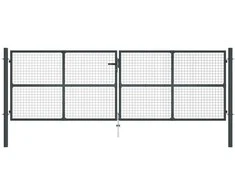 Tinkliniai sodo vartai, pilki, 400x175cm, galvanizuotas plienas