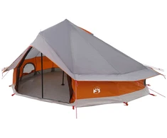 Tipi palapinė su stogu Pilka ir oranžinė 800 x 800 x 430 cm