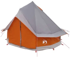 Tipi palapinė su stogu Pilka ir oranžinė 250 x 250 cm