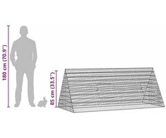 Triušių narvas Sidabro 215 x 100 x 85 cm Cinkuota plienas