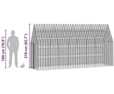 Triušių narvas Sidabrinė 400 x 100 x 210 cm
