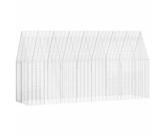 Triušių narvas Sidabro 400 x 100 x 210 cm Cinkuota plienas