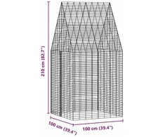 Triušių narvas Sidabro 100 x 100 x 210 cm Cinkuota plienas