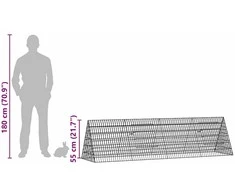 Triušių narvas Sidabro 215 x 55 x 55 cm Cinkuota plienas
