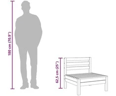 Trivietė sodo sofa, impregnuota pušies mediena