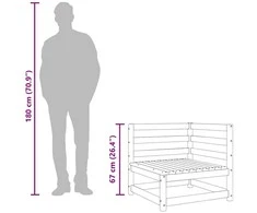 Trivietė sodo sofa, impregnuota pušies mediena