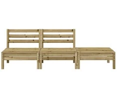 Trivietė sodo sofa, impregnuota pušies mediena