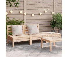 Trivietė sodo sofa, pušies medienos masyvas