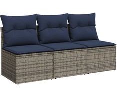 Sodo sofa su pagalve Pilka 165 x 62 x 69 cm Poli ratanas
