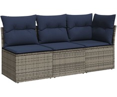 Sodo sofa su pagalve Pilka 172 x 62 x 69 cm Poli ratanas