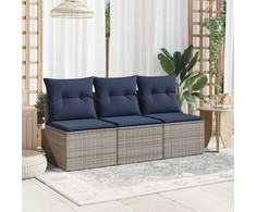 Sodo sofa su pagalve Pilka 165 x 62 x 69 cm Poli ratanas