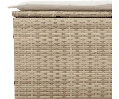 Trivietė sodo sofa su pagalvėlėmis, smėlio spalvos, poliratanas