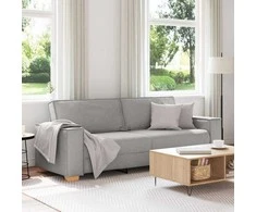 Trivietė sofa, debesų pilka, 220x78x84 cm, audinys