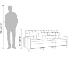 Trivietė sofa, kreminės spalvos, 210cm, audinys