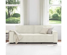 Trivietė sofa, kreminės spalvos, 220x78x84 cm, aksomas