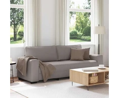 Trivietė sofa, pilkai ruda, 220x77x82 cm, audinys