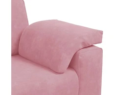 Trivietė sofa, rožinė, 220x77x82 cm, aksomas