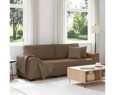 Trivietė sofa, ruda, 220x77x82 cm, audinys