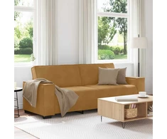 Trivietė sofa, ruda, 220x78x84 cm, aksominė